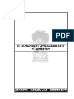 I/Ii M.Pharmacy (Pharmacology) 1 Semester: A.N.U. M.Pharmacy Syllabus (With Effect From 2003 - 04 Academic Year)