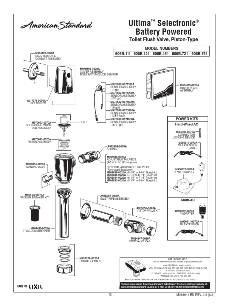 American Standard 606b.761 Exploded Parts | PDF | Manufactured Goods ...