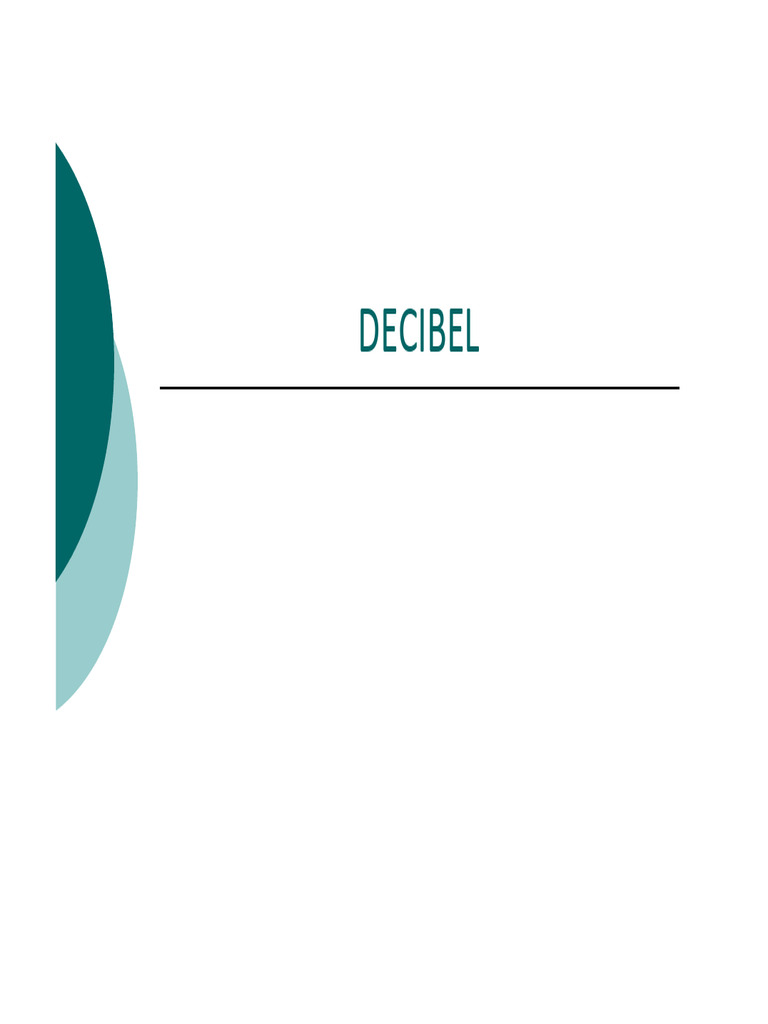 Unidad 02 - Decibel | PDF | Decibel | Logaritmo