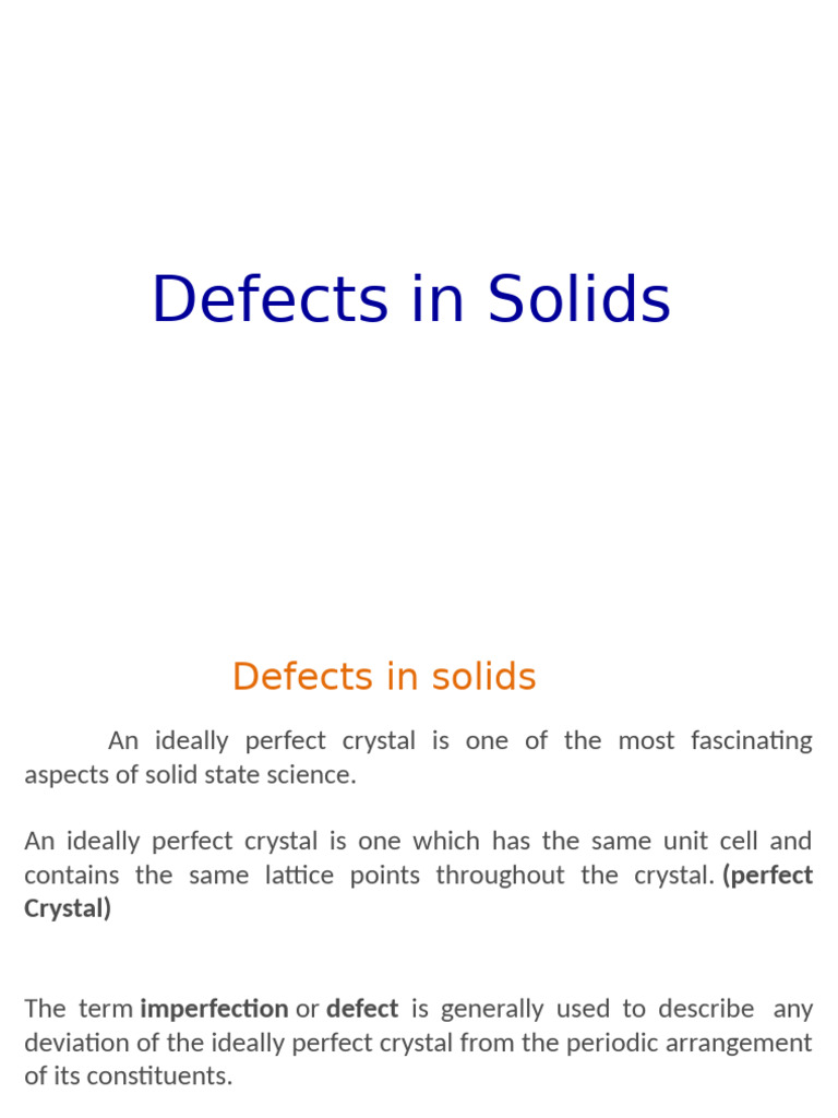 Defects-Solid State | PDF | Salt (Chemistry) | Ion
