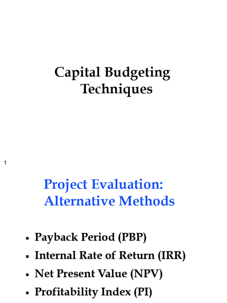 Capital Budgeting Techniques Explained | PDF | Internal Rate Of Return ...