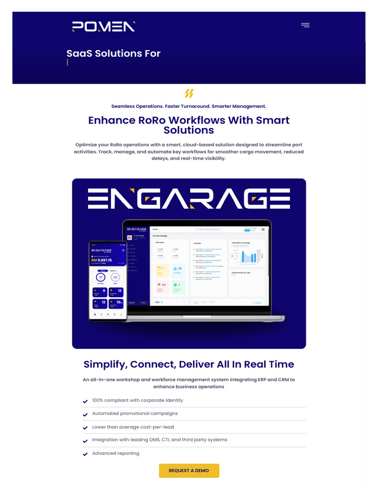 Optimize RoRo Operations with POMEN SaaS | PDF | Automation | Software ...