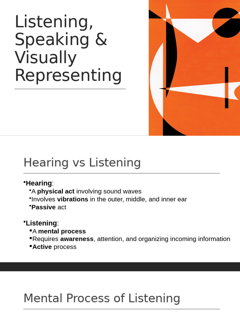 Understanding Listening and Speaking Skills | PDF | Vocabulary | Speech