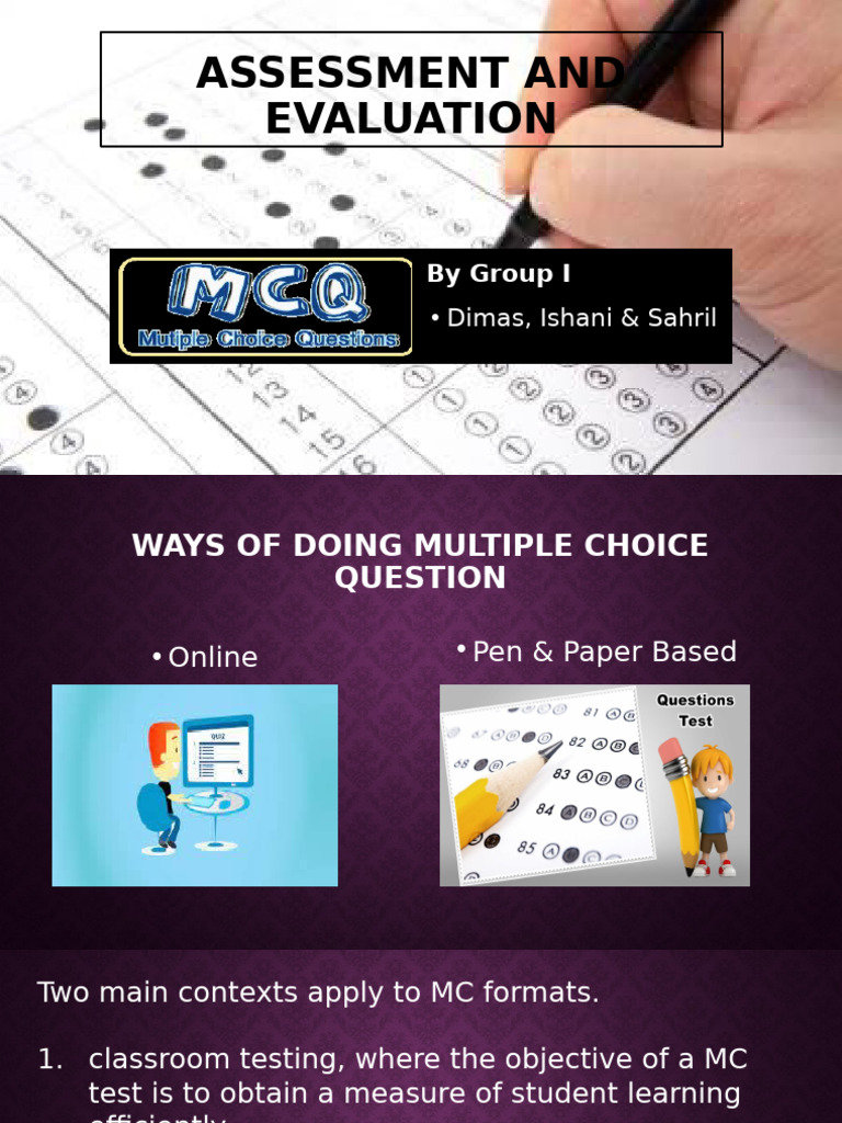Multiple Choice Question Assessment Guide | PDF | Multiple Choice ...
