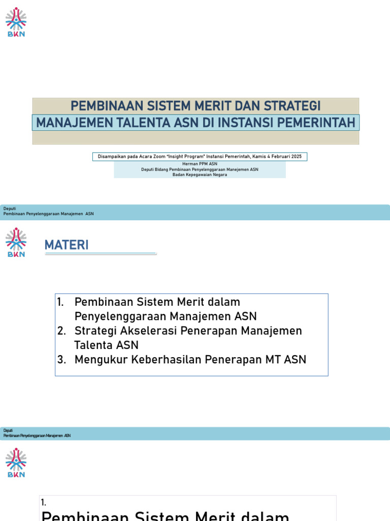 Manajemen Talenta ASN Berbasis Sistem Merit | PDF