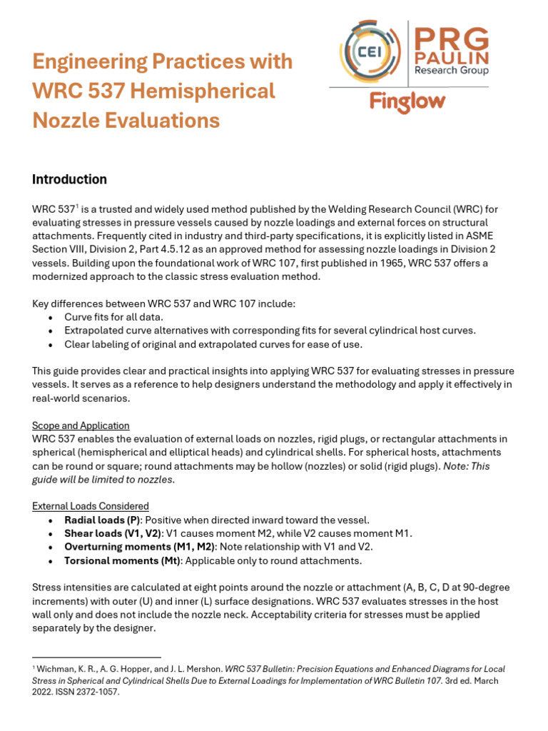 WRC 537 Nozzle Stress Evaluation Guide | PDF | Stress (Mechanics ...