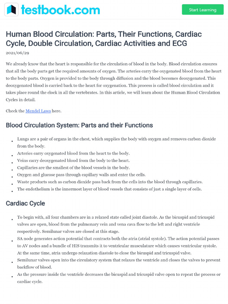 Biology Human Blood Circulation B5b0fe69 | PDF