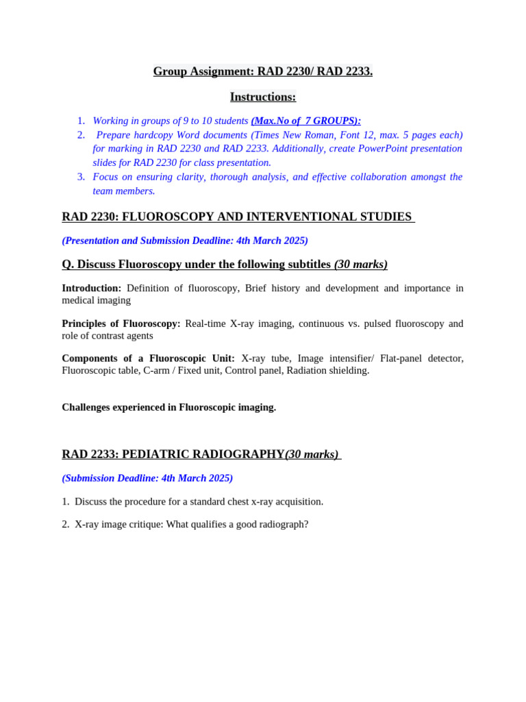 Radiographic Procedures and Techniques | PDF