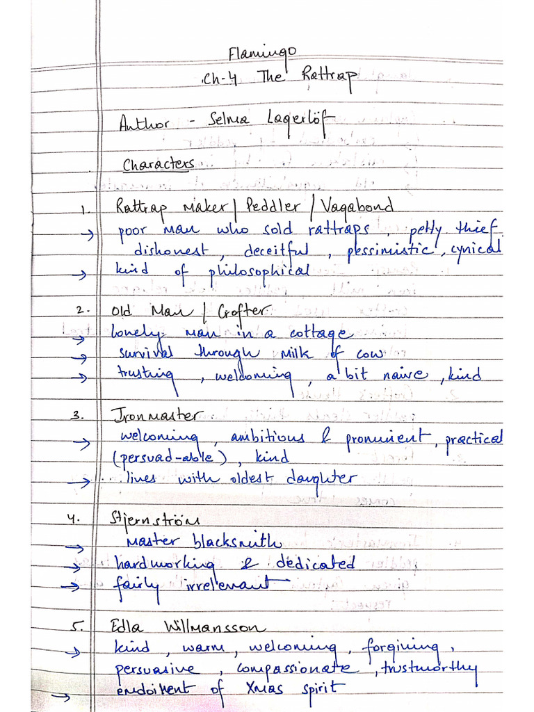The Rattrap Notes Class 12 Pdf