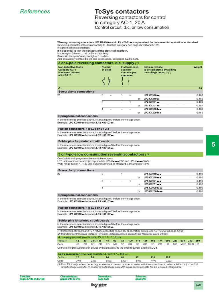 Schneider Magnetic Contactors Guide | PDF | Electricity | Electronic ...