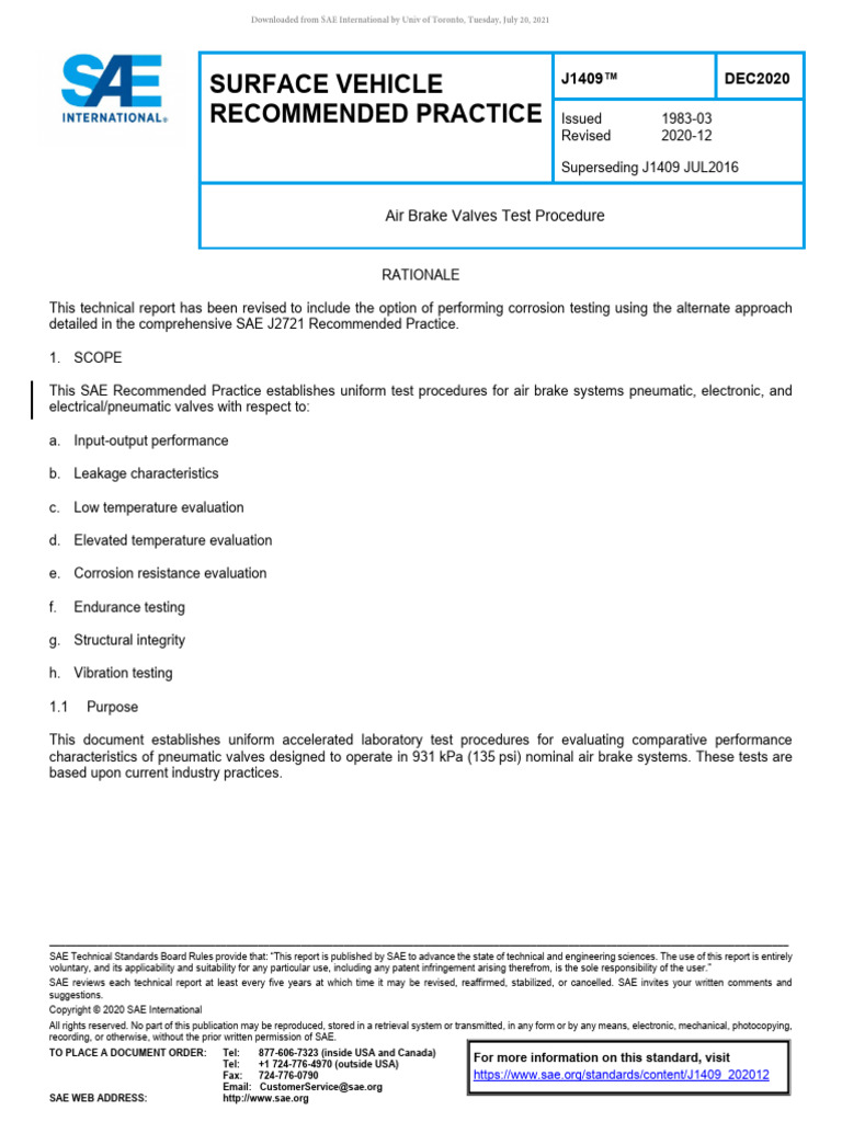 Sae J1409-2020 | PDF | Valve | Anti Lock Braking System