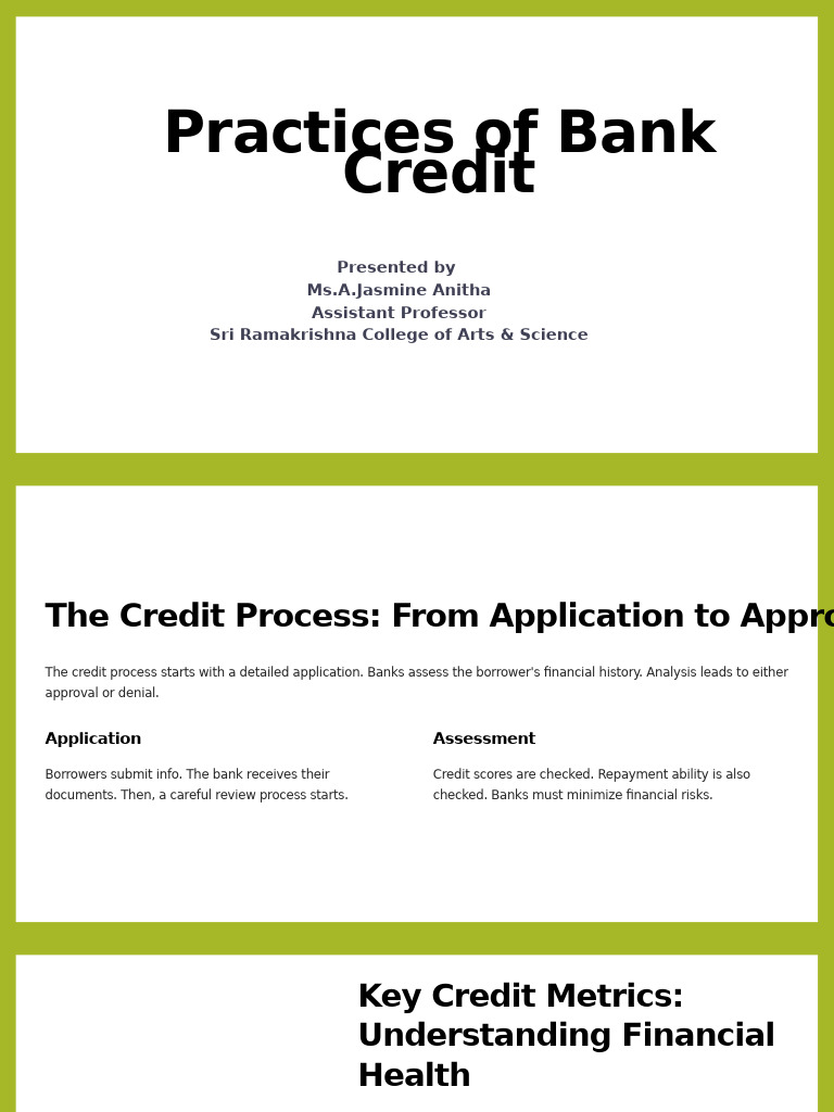 Practices of Bank Credit | PDF | Loan To Value Ratio | Finance & Money ...
