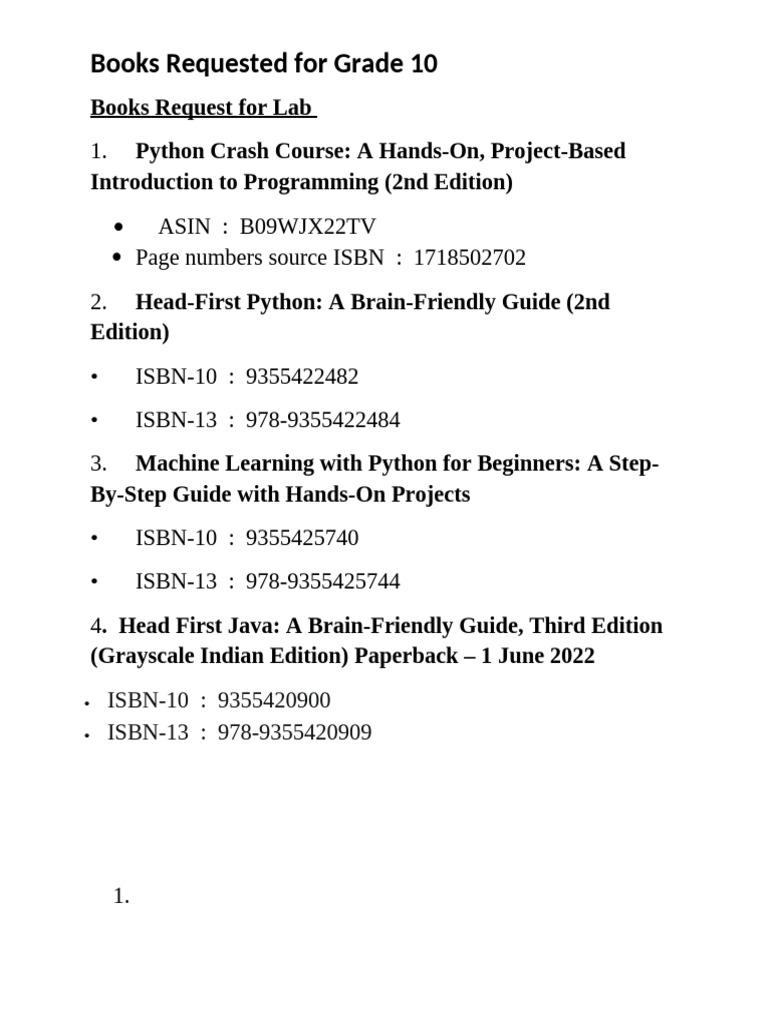 Books For Lab | PDF