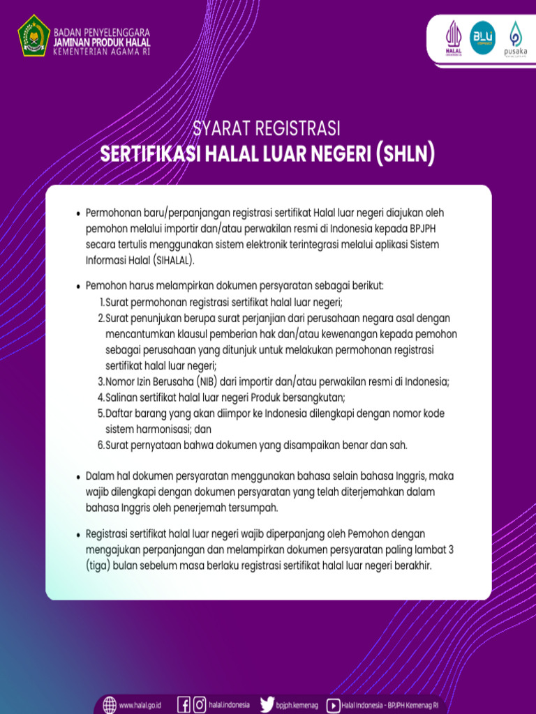 Syarat Registrasi SHLN 0120b7add0 | PDF