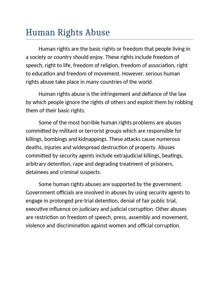 Global Human Rights Abuse Overview | PDF