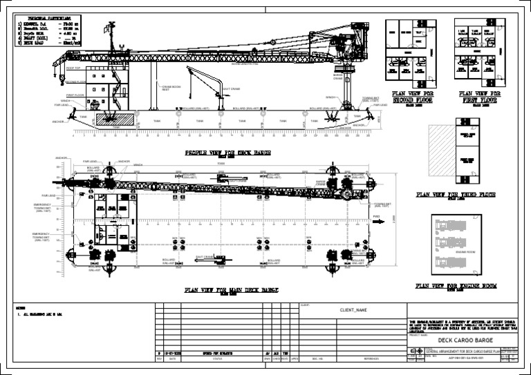 General Arrangement of Deck Cargo Barge | PDF | Shipping | Water Transport
