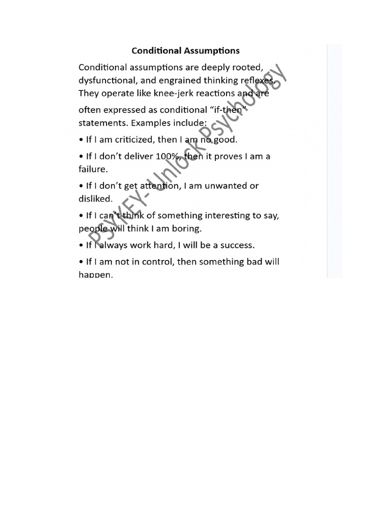 Conditional Assumptions | PDF