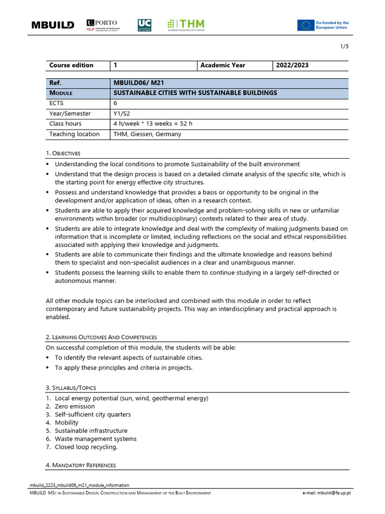 MBUILD M21 Module Information 2023 | PDF | Knowledge | Learning