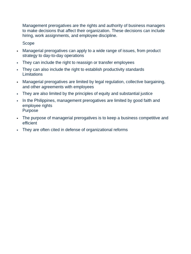 Management Prerogatives | PDF