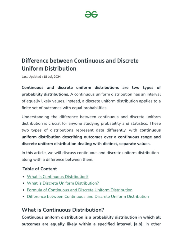 Continous Ditribution | PDF