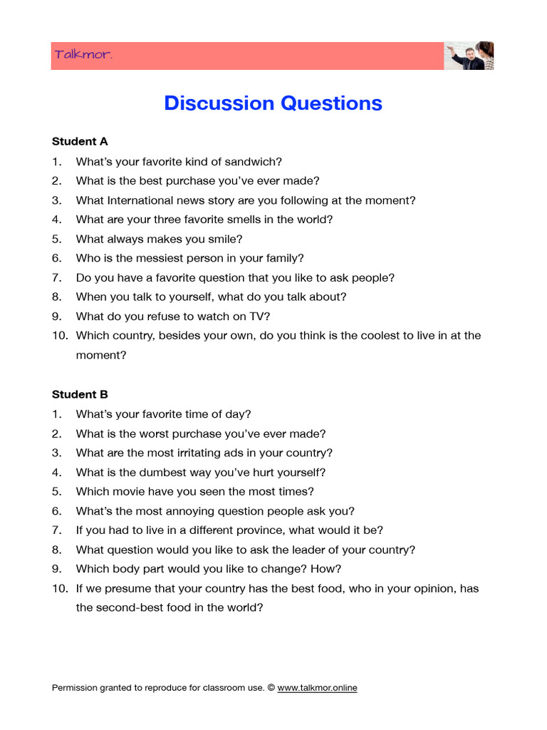 Engaging Discussion Questions for Students | PDF