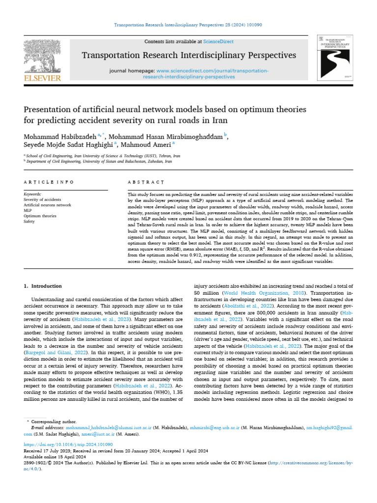 Neural Network Models for Accident Severity | PDF | Regression Analysis ...