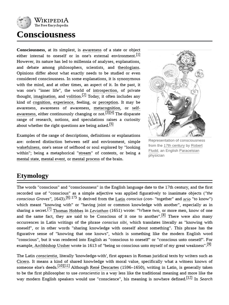 Etymology of Consciousness Explained | PDF | Consciousness | Mind