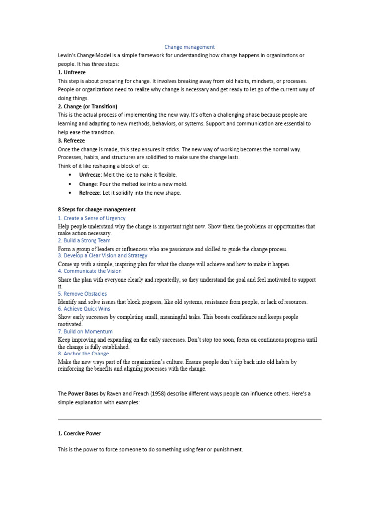 Understanding Change Management Frameworks | PDF | Leadership | Change ...