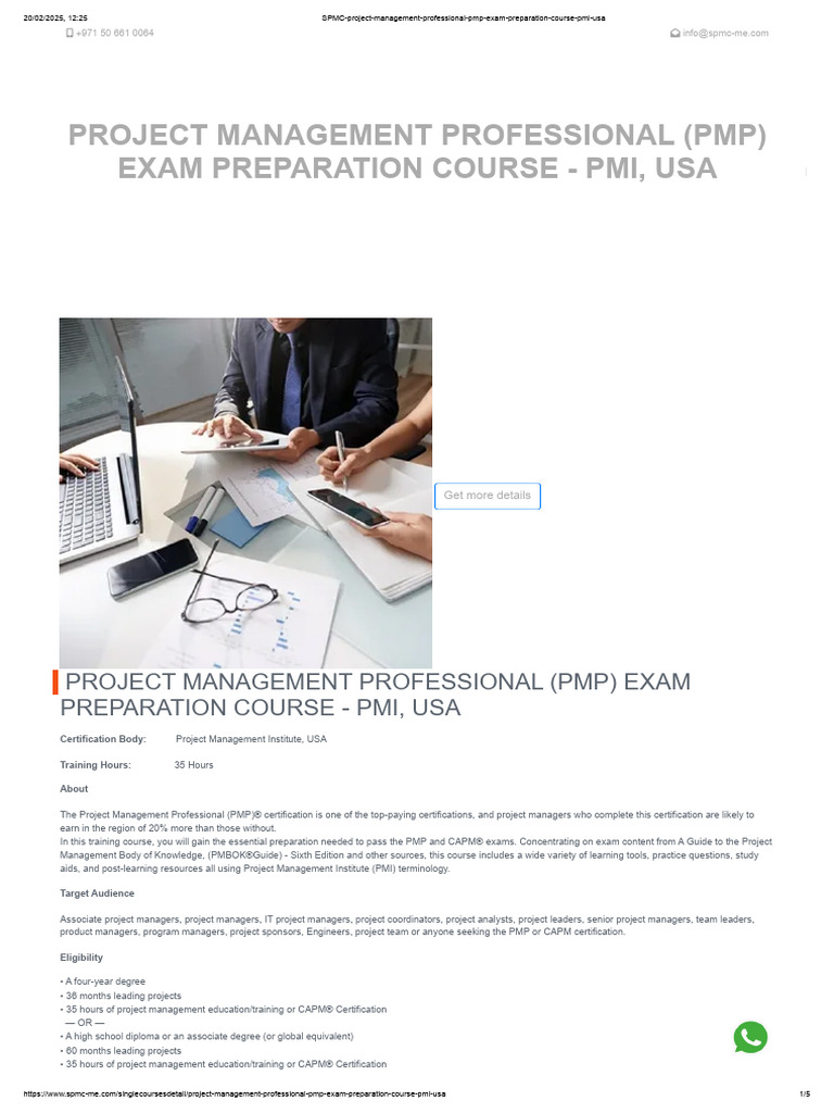 SPMC Project Management Professional PMP Exam Preparation Course Pmi ...