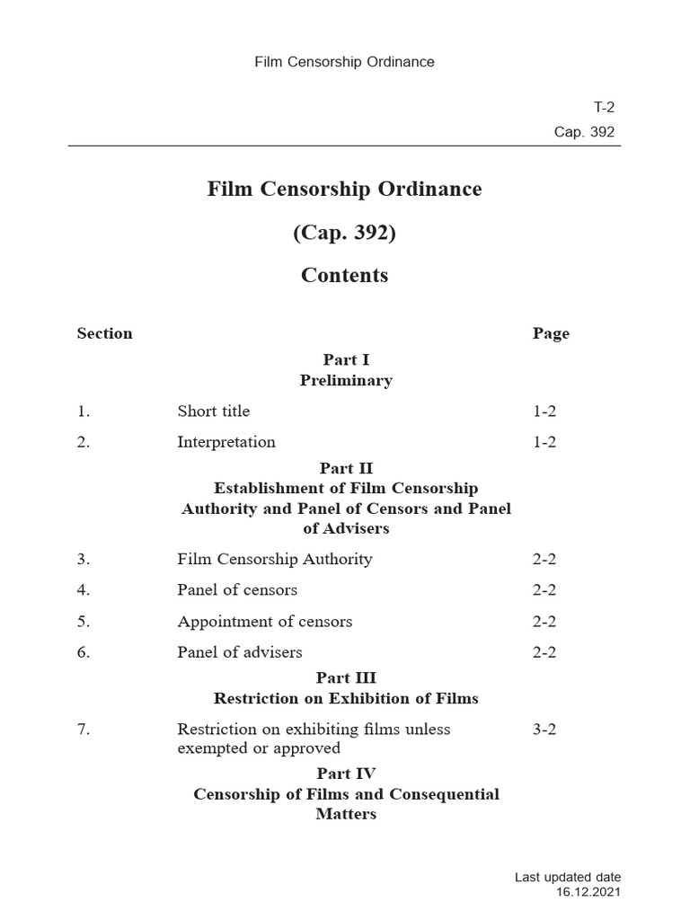 Film Censorship Ordinance | PDF | Censorship | Obscenity