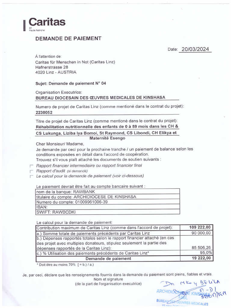 Demande de Paiement | PDF
