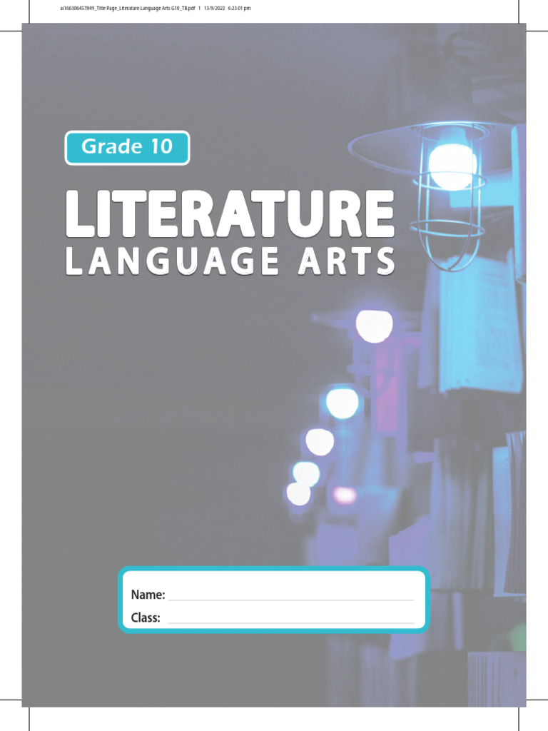 Literature Language Arts Textbook Grade 10.moi | PDF | Sentence ...