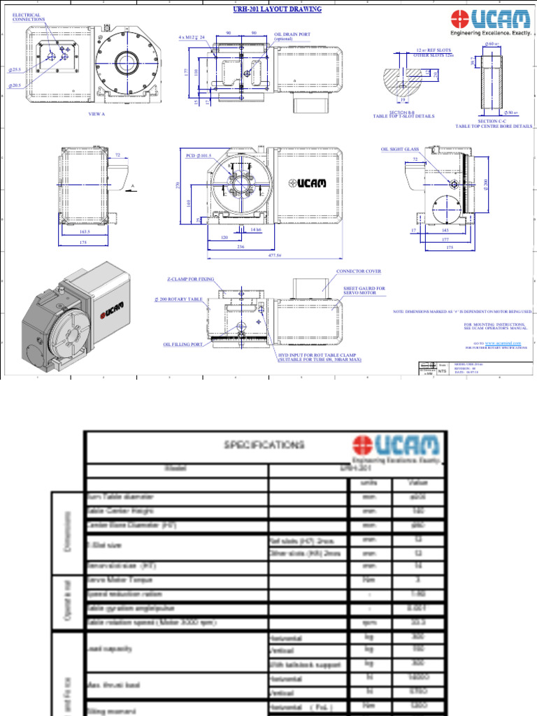 UCAM URH-201 Rotary Table Manual | PDF | Machines | Manufactured Goods