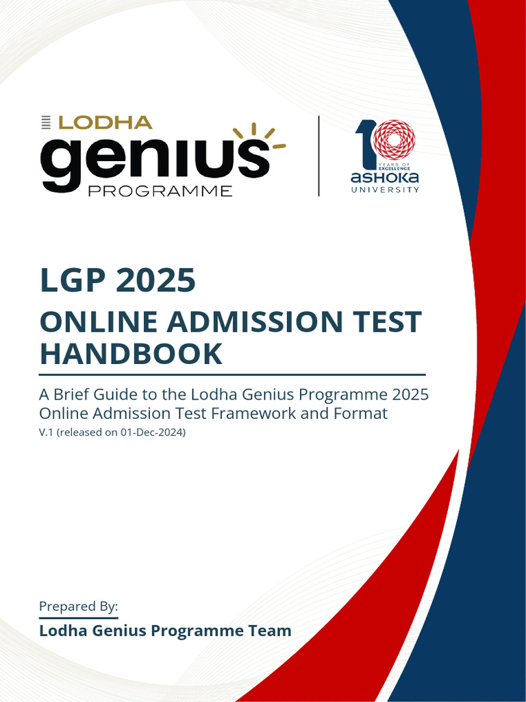 Lodha Genius Programme 2025 Test Guide | PDF | Critical Thinking | Reason