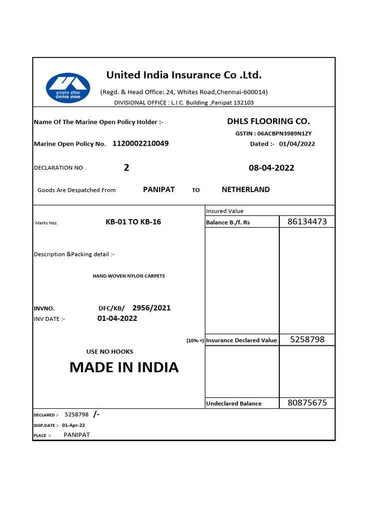 Made in India: United India Insurance Co .LTD | PDF