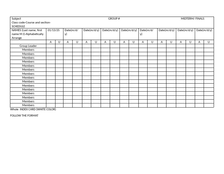 Midterm and Finals Schedule Template | PDF