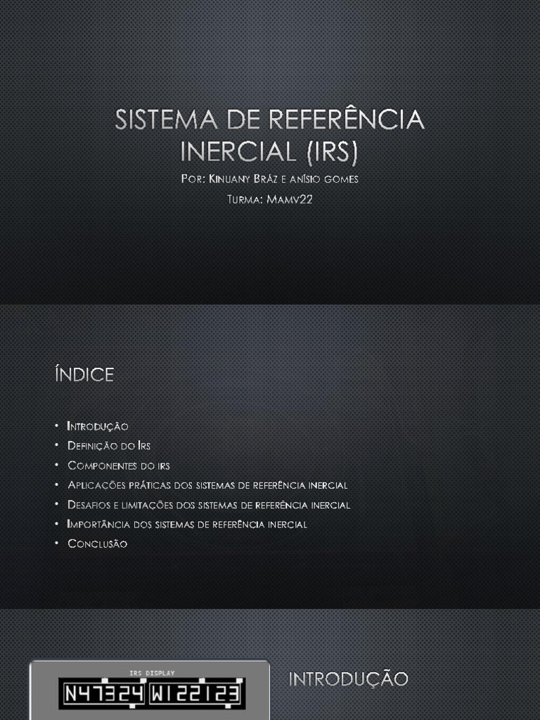 Sistema de Referência Inercial (IRS) | PDF | Velocidade | Aceleração