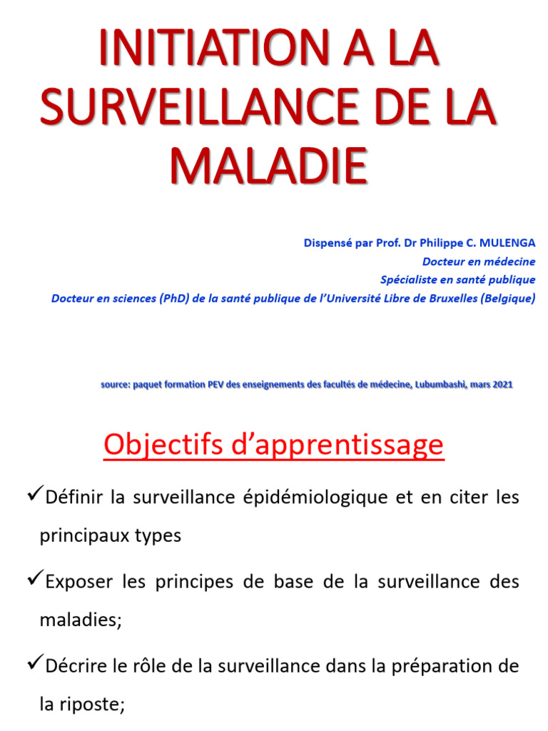 Surveillance Épidémiologique des Maladies | PDF | Santé publique | Épidémie