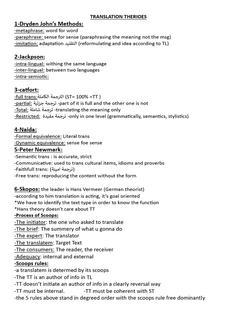Translation Therioes | PDF | Translations | Semantics