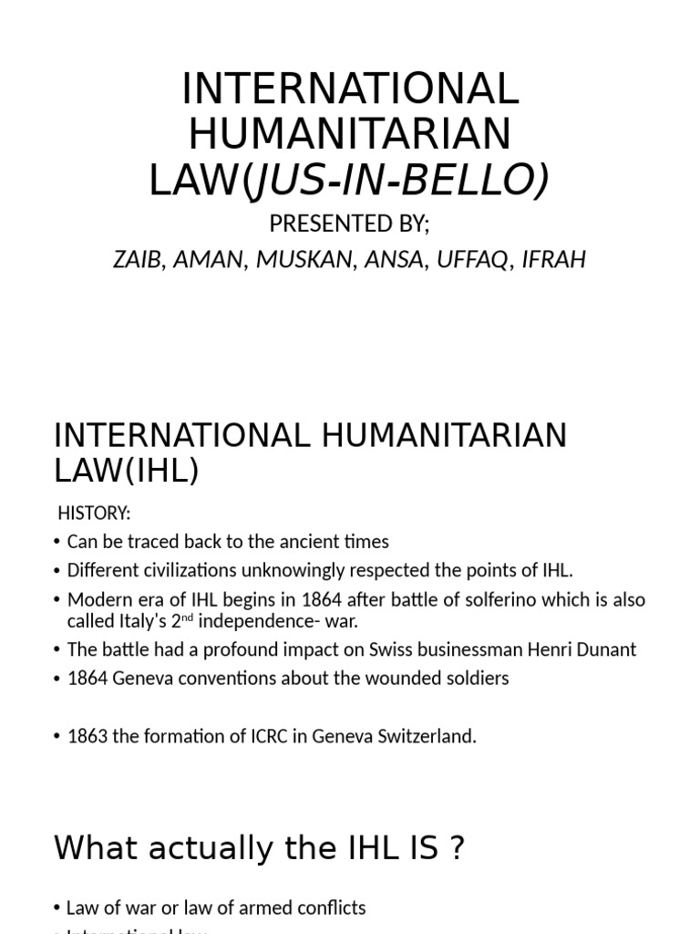 Overview of International Humanitarian Law | PDF | International ...