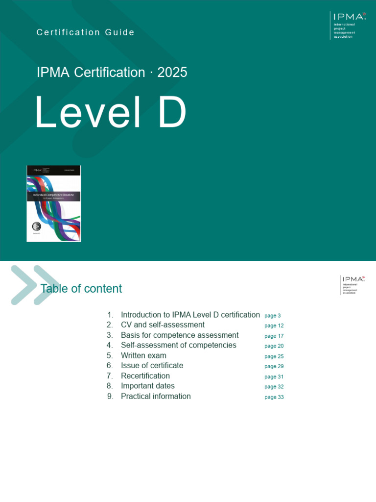 IPMA Level D Certification Guide 2025 | PDF | Certification