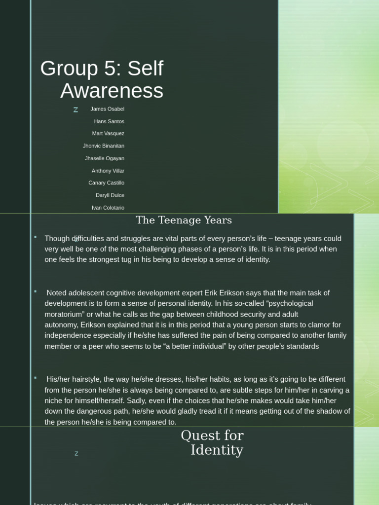 CWTS DEET UNIT 5 - SELF AWARENESS PRESENTATION | PDF | Anger | Emotions