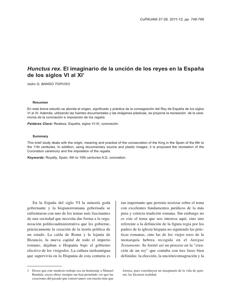 Unción de Reyes en España (VI-XI) | PDF | La unción