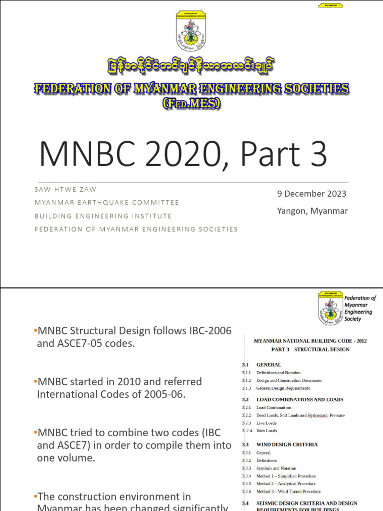 Myanmar National Building Code 2020 | PDF | Earthquakes | Dangerous Goods