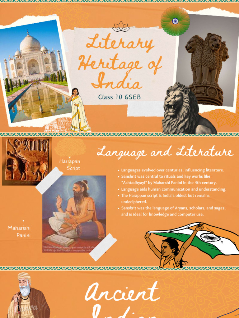 Literary Heritage of India: Class 10 Overview | PDF | Vedas | Upanishads