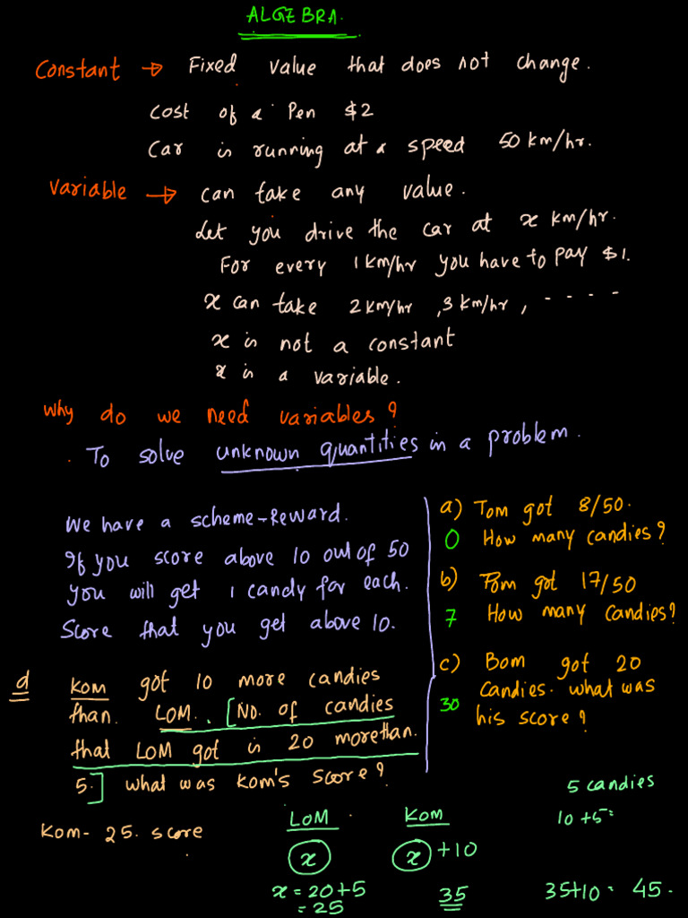 8 June - Notes - Algebra | PDF