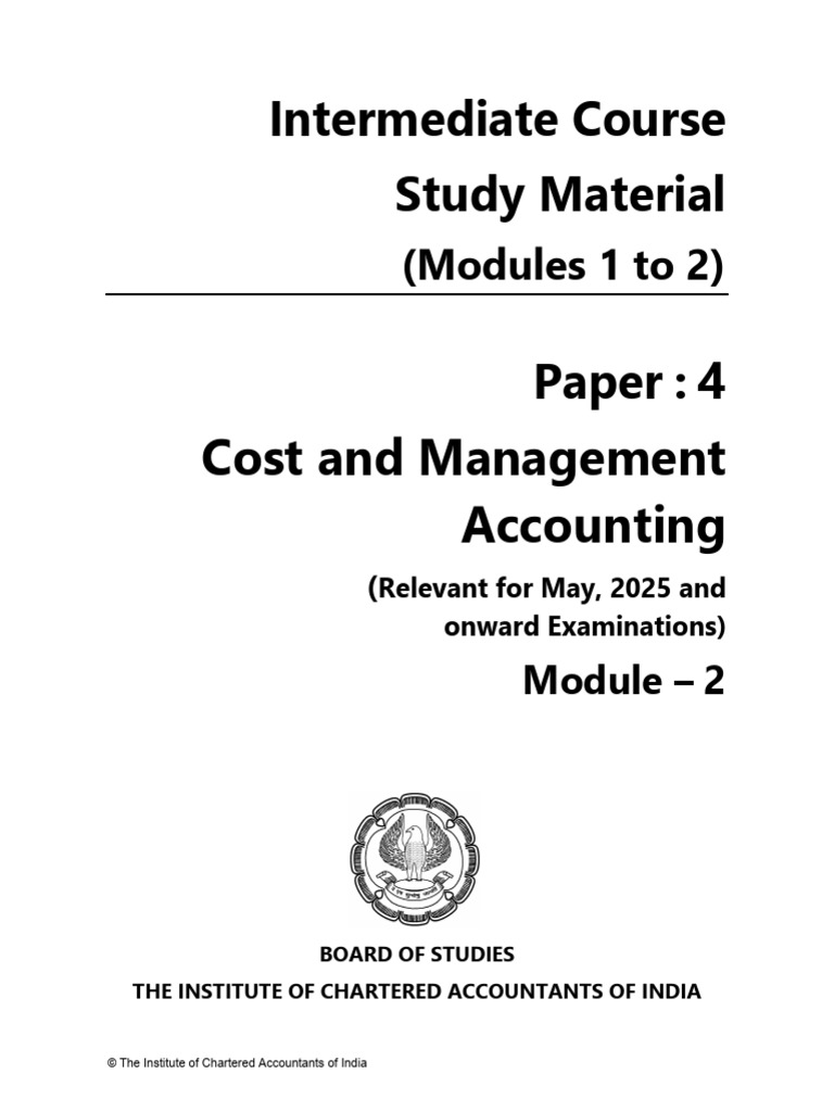 Costing Study Material for CMA Inter | PDF | Multiple Choice | Business