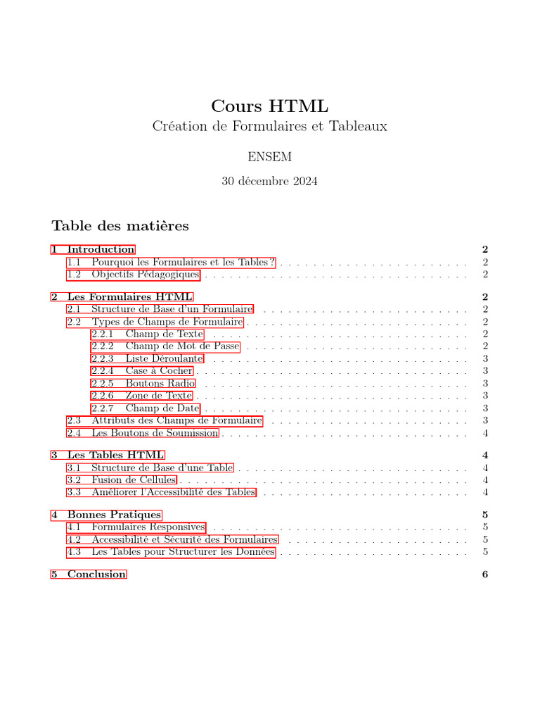 Formulaires et Tables en HTML: Guide Complet | PDF | Html | Logiciel