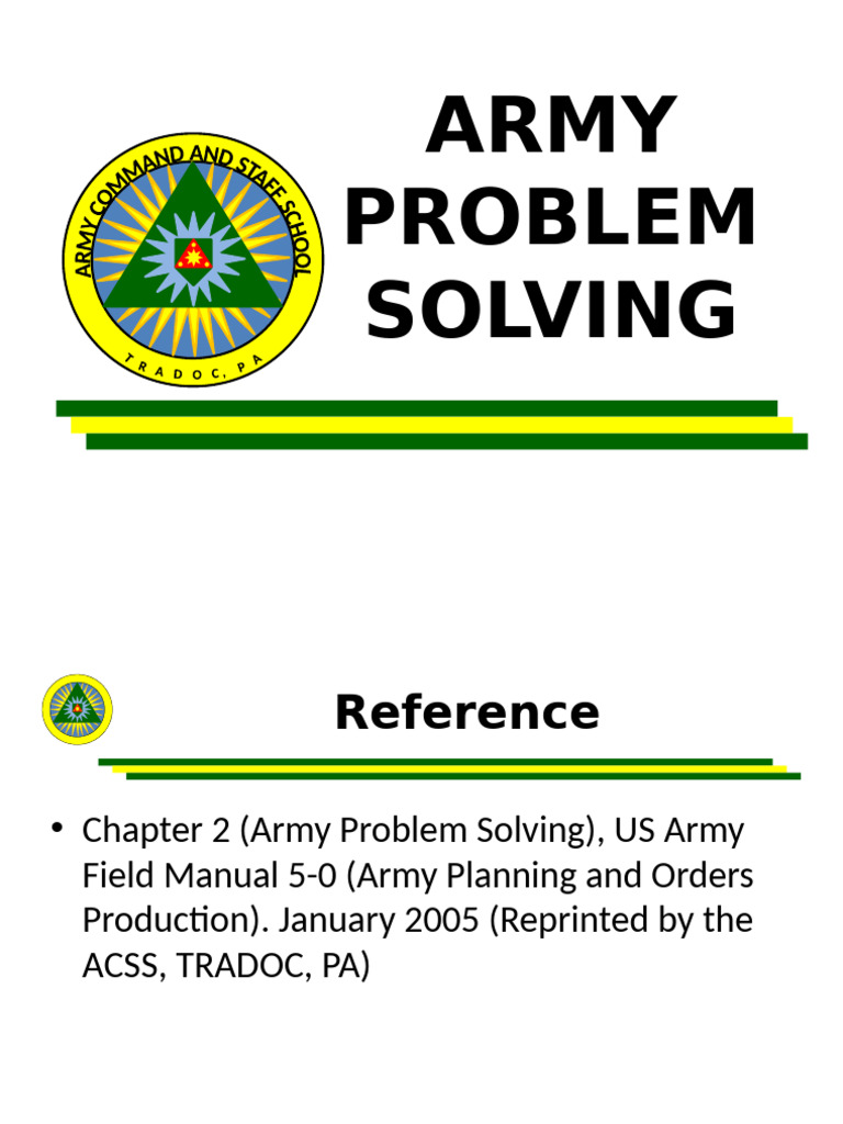 Army Problem Solving Framework Guide | PDF | Critical Thinking | Reason