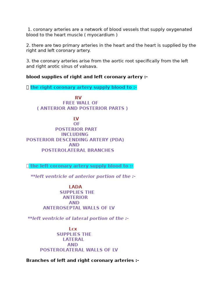 Coronary Arteries Anatomy Pdf Coronary Circulation Heart